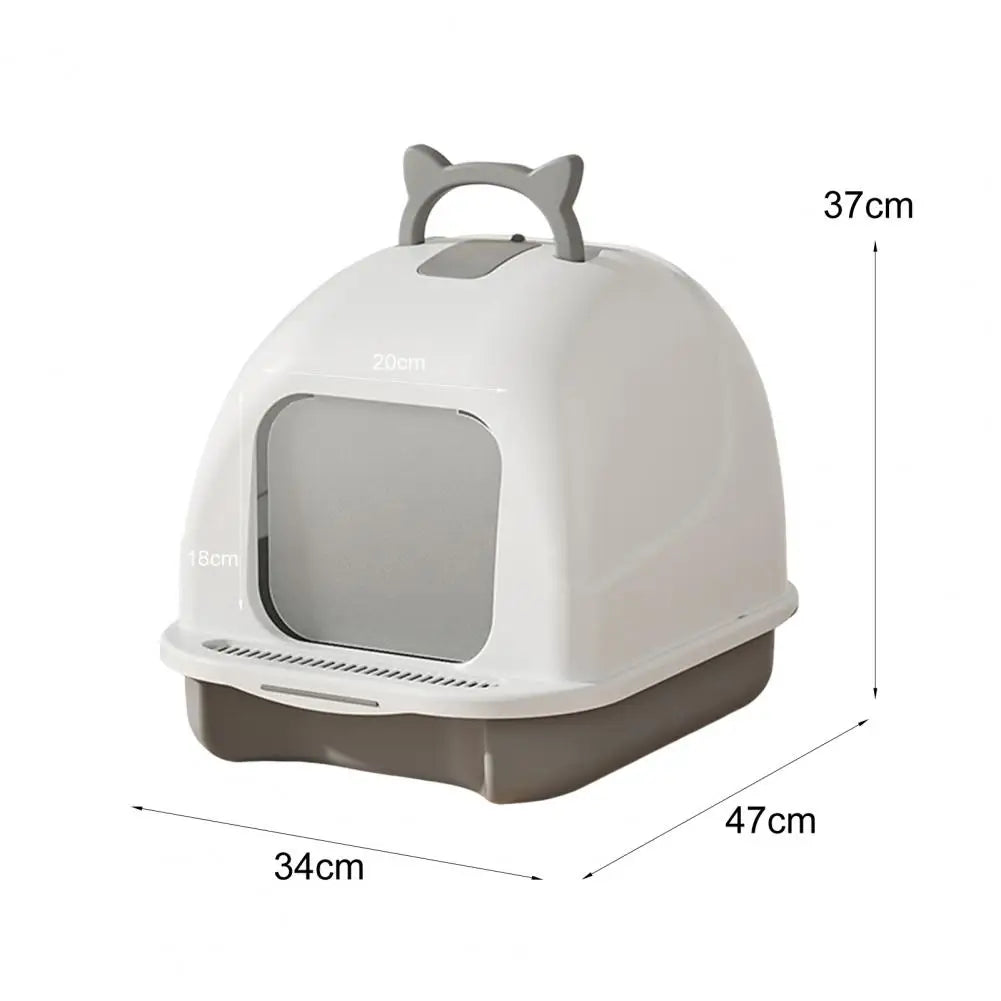 Large Cat Litter Box with Lid Closed Kitten Litter Pan with Litter Scoop Cat Enclosed Toilet Spacious Interior Pet Supplies