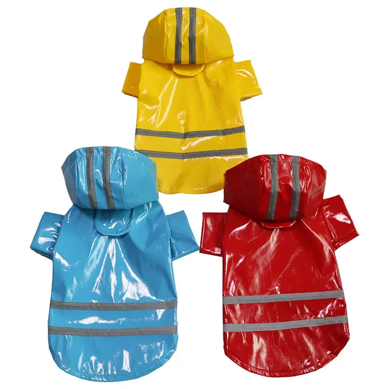 Giacca Impermeabile per piccoli cani con Cappuccio e Striscia Riflettente, Abbigliamento Traspirante da Esterno per Cuccioli