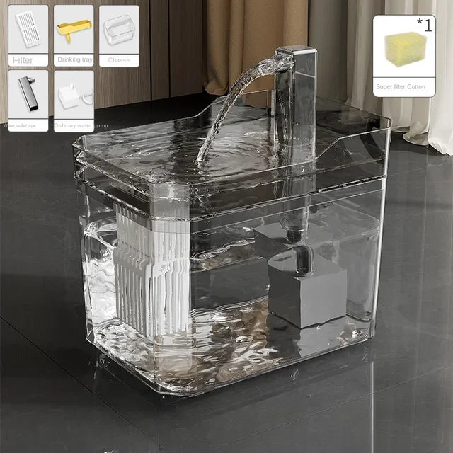 Fontanella distributore d'acqua per gatti e cani, alimentazione USB con sistema anti-surriscaldamento, ricircolo e filtro