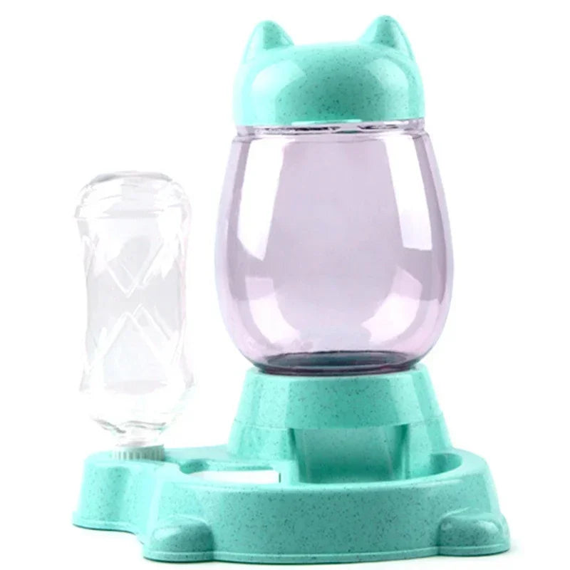 Distributore di cibo e acqua 2 in 1, per gatti e cani