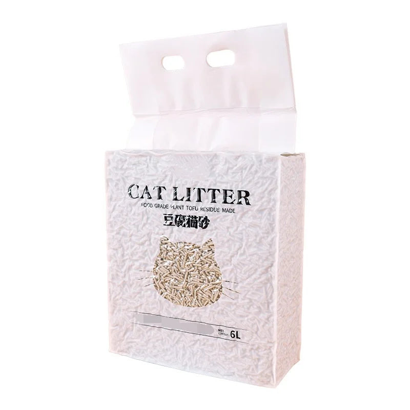 6-Liter Pack Natural Soybean Residue Cat Litter Tofu Eco-Friendly Four Scents Available Cat Litter Alternative