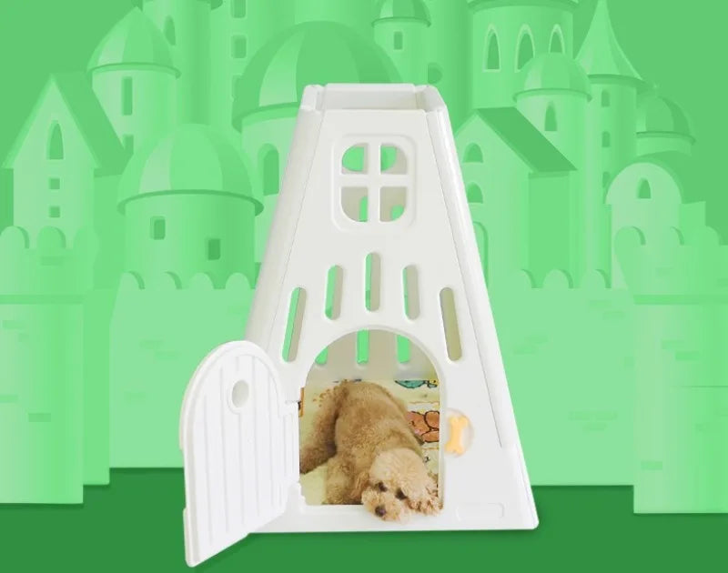 Indoor Teddy Dog House Outdoors Plastic Bichon House Small Medium Chihuahua Puppy Kennel Door Luxury Breathable Dogs Supplies