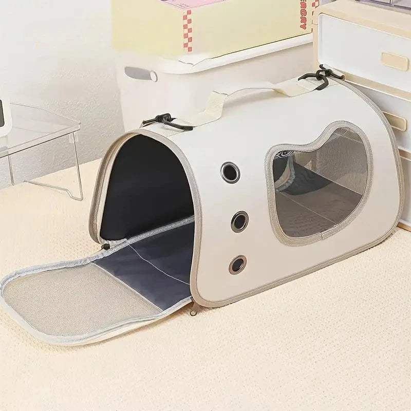 Portable Pet Carrier Bag for Small Dogs Cats Foldable Shoulder Backpack Breathable Travel Outdoor Kitten Puppy Carrier Handsfree