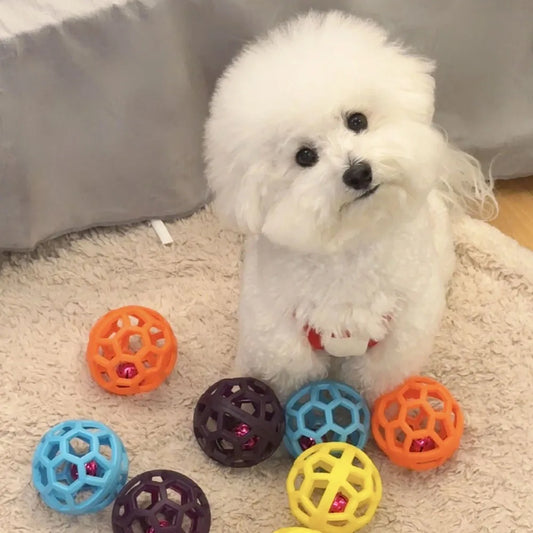Dog Toy Ball, Pet Boredom Relief Bell Ball, Interactive Play Toy for Dogs, Fun Chew Ball with Bell