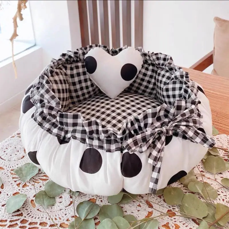 Kennel High Appearance Level Warm Small Dog Cute Princess Wind Four Seasons Universal Cartoon Print