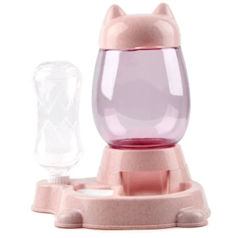 Distributore di cibo e acqua 2 in 1, per gatti e cani