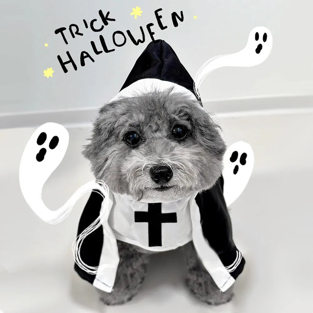 Costume da Suora per gatto o cane di piccola taglia, divertente travestimento per halloween o carnevale
