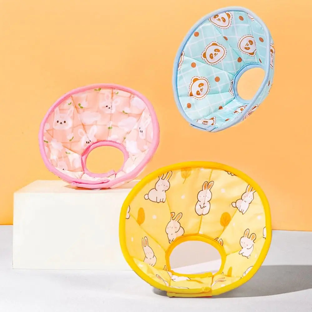 Anti-Bite Pet Elizabeth Collar Soft Cotton Adjustable Cat Protection Collar After Surgery Wound Healing Cute Pet Accessories