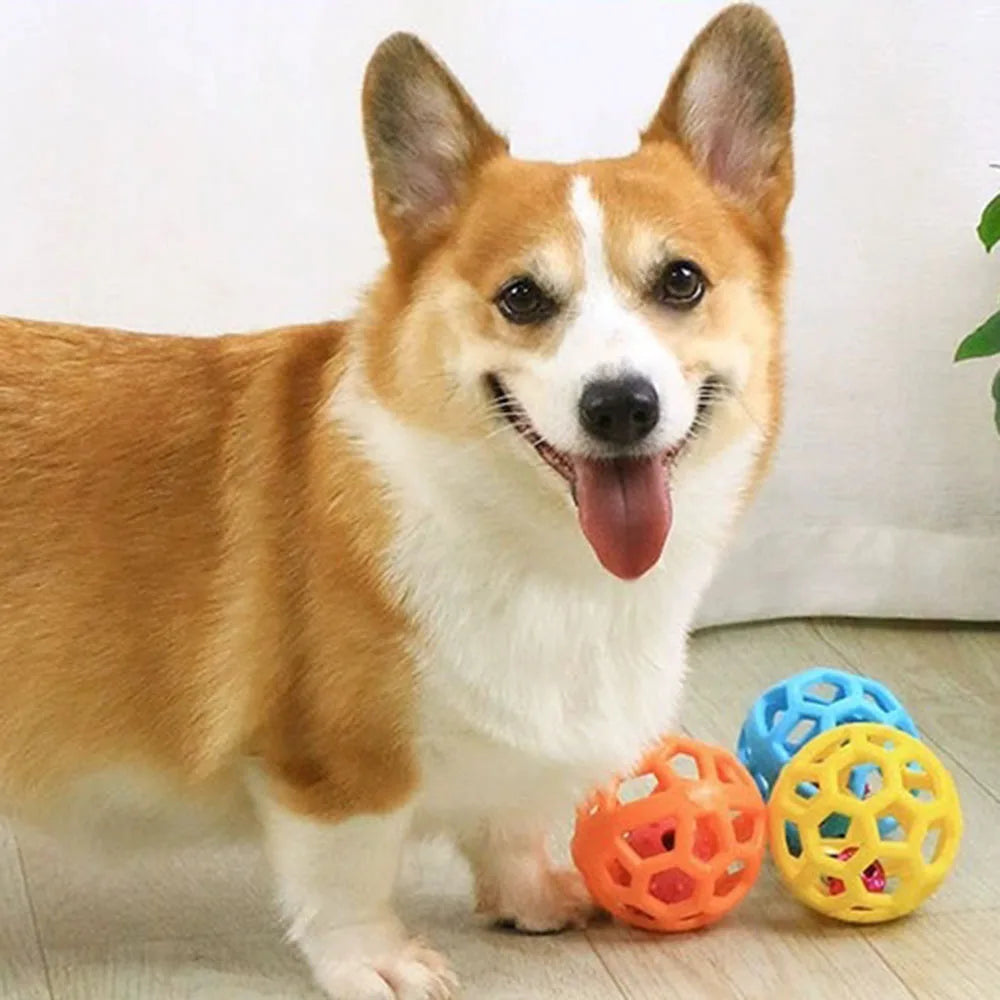 Dog Toy Ball, Pet Boredom Relief Bell Ball, Interactive Play Toy for Dogs, Fun Chew Ball with Bell