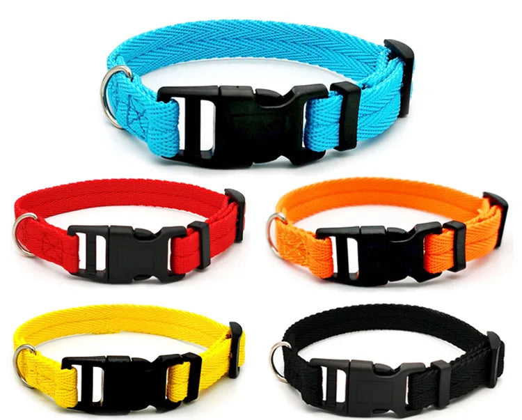Pet Dog Collar Solid Color Puppy Collars Medium Dogs Quickly Disengaged Pet Dog Training Collar Teddy Bichon Small Dog Collar