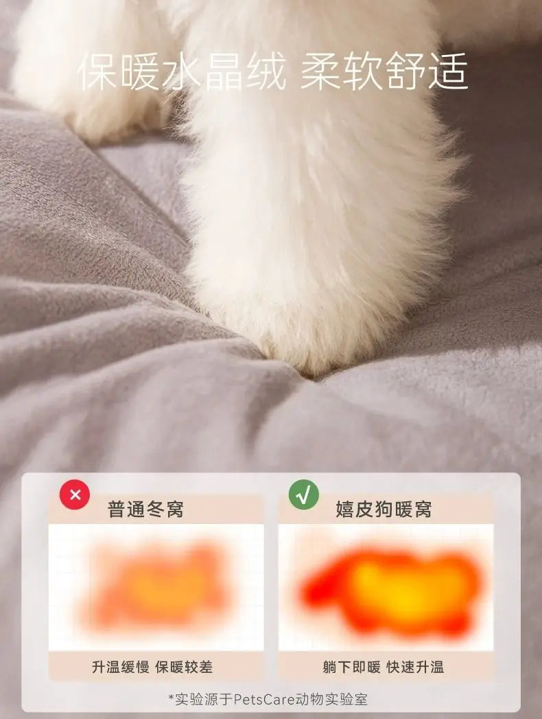 Dog Kennel for All Seasons, Removable and Washable Cat Kennel, Teddy Small Dog Winter Warm Enclosed Pet Winter Dog House