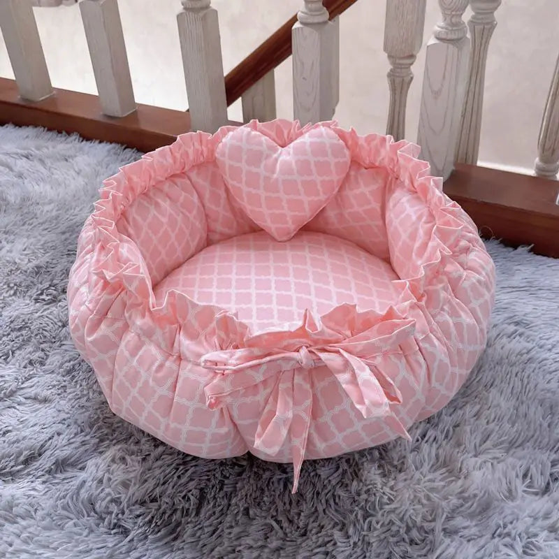 Kennel High Appearance Level Warm Small Dog Cute Princess Wind Four Seasons Universal Cartoon Print