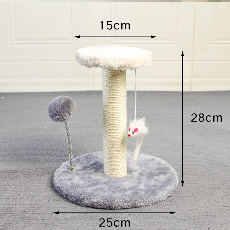 Cat Tree Tower, Cat Scratching Post with Interactive Ball Toys and Plush Mouse for Kitty Cat Play Tower Activity Centre for Play