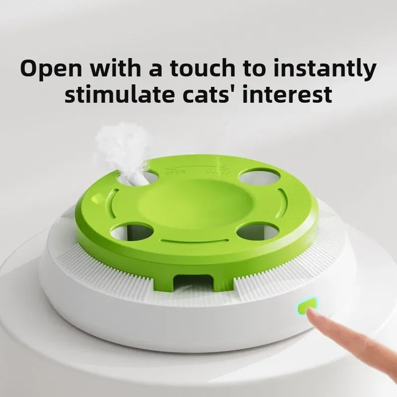 Giostra Automatica per Gatti con Piume Interattive, gioco perfetto per stimolare i gatti e l'istinto alla caccia