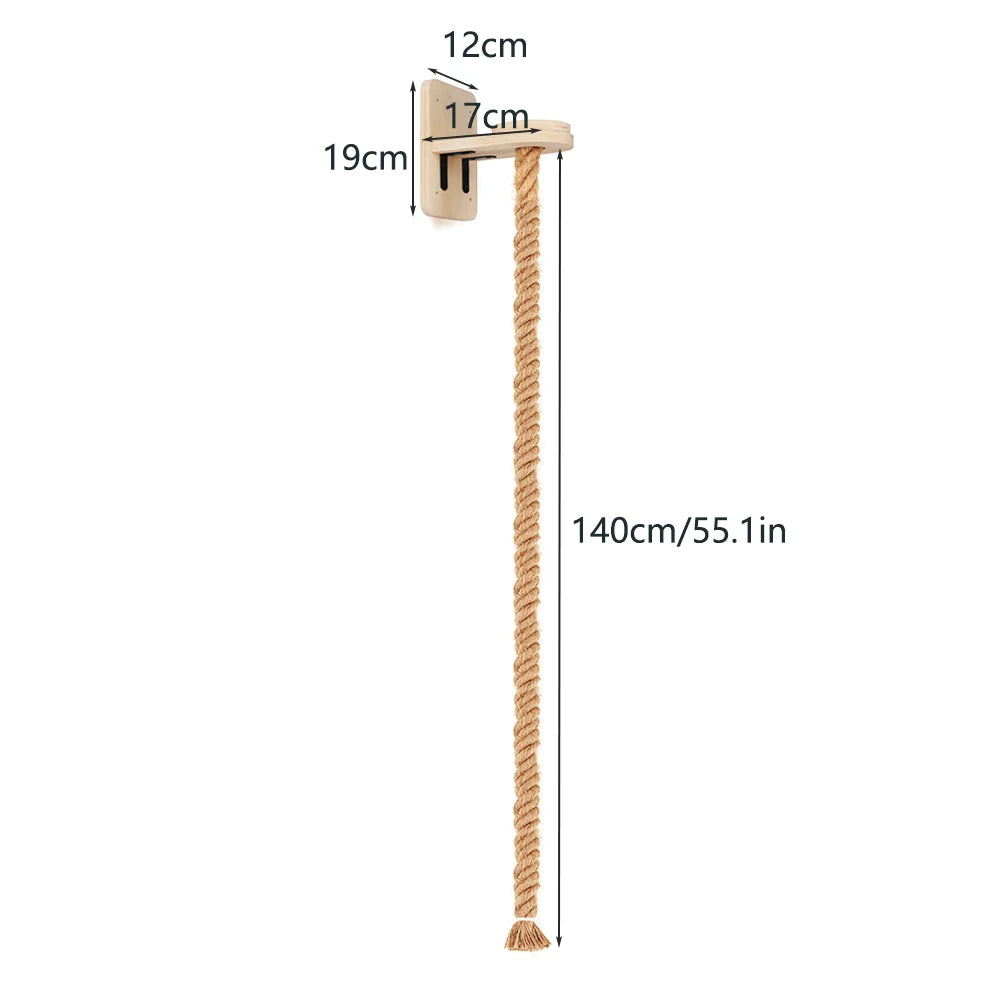 Wall Mounted Cat Climbing Rope Cat Climbing Tower Toy with Scratching Posts Cat Tree Kitten Rope Ladder Suitable for Climbing