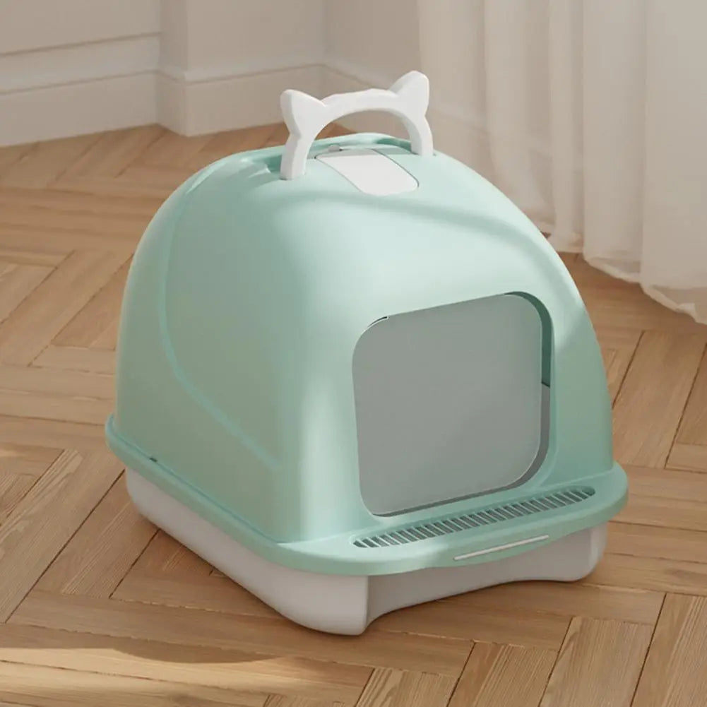 Large Cat Litter Box with Lid Closed Kitten Litter Pan with Litter Scoop Cat Enclosed Toilet Spacious Interior Pet Supplies